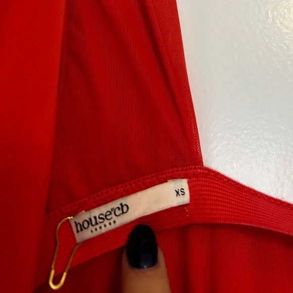 House of CB Valentina Scarlet Asymmetrical Cutout Mini Dress - Picture 3 of 7